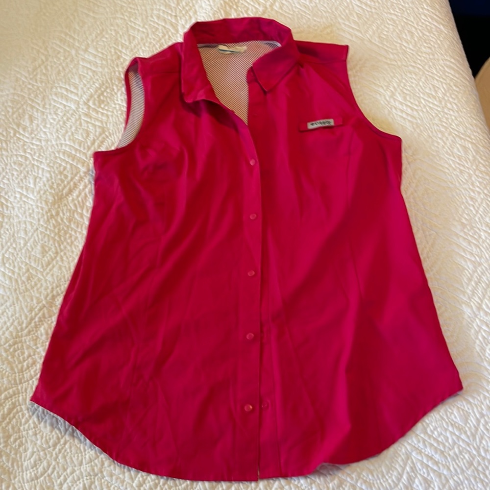 Columbia pink short sleeve breathable shirt